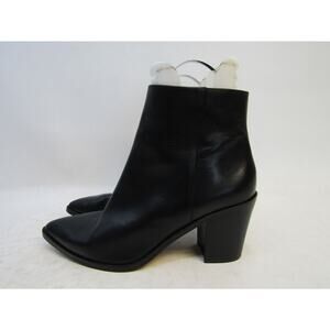Halogen Womens Size 11 M Black Leather Zip Ankle Fashion Boots Bootie